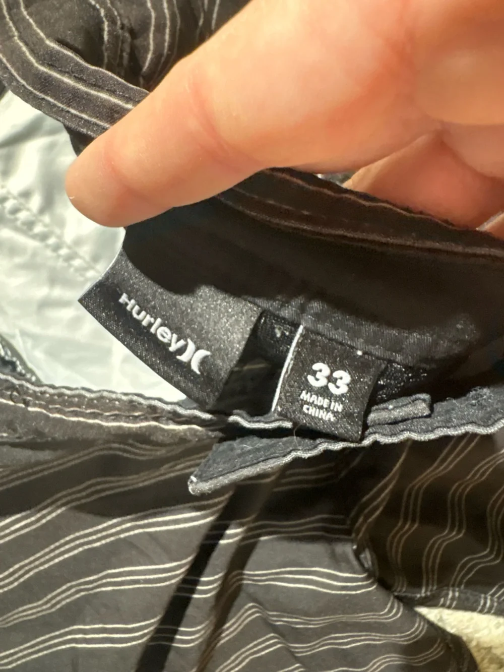 Hurley black striped